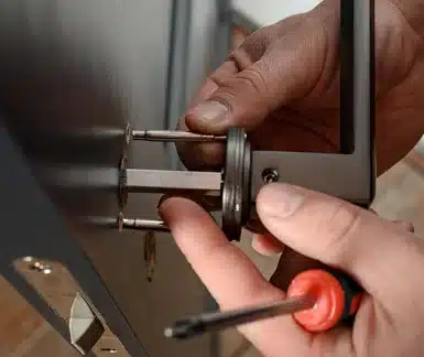 Servicing the broken door lock