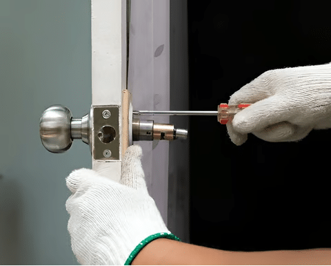 Installing a new door lock